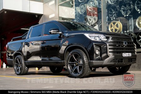 20x9.0 Simmons S6S Matte Black NCT on Ssangyong Musso