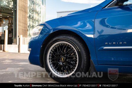 17x8.5 17x9.5 Simmons OM-1 Gloss Black on Toyota Aurion