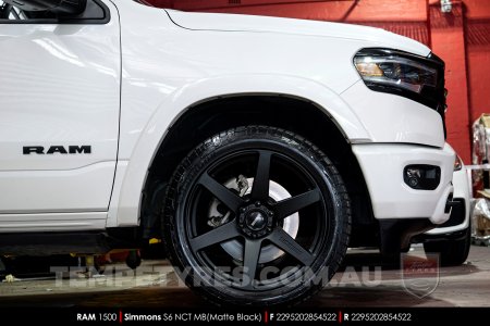 22x9.5 Simmons S6 Matte Black NCT on Dodge Ram