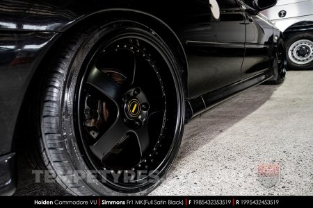 19x8.5 19x9.5 Simmons FR-1 Satin Black on Holden Commodore