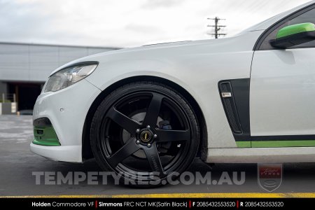 20x8.5 20x10 Simmons FR-C Satin Black NCT on Holden Commodore VF