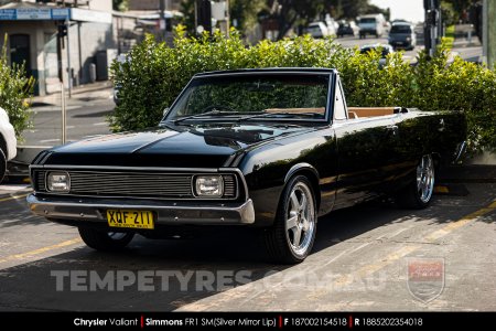 18x7.0 18x8.5 Simmons FR-1 Silver on Chrysler Valiant