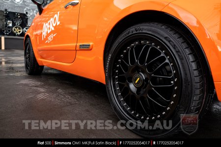 17x7.0 17x8.5 Simmons OM-1 Satin Black on Fiat 500