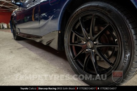 17x7.0 Starcorp Racing SR05 Satin Black on Toyota Celica