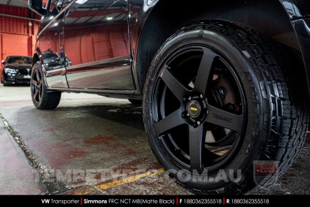18x8.0 18x9.0 Simmons FR-C Matte Black NCT on VW Transporter
