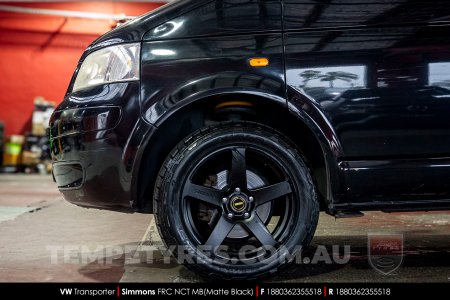 18x8.0 18x9.0 Simmons FR-C Matte Black NCT on VW Transporter