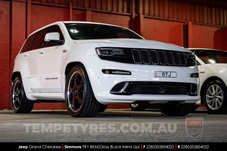 22x8.5 22x9.5 Simmons FR-1 Gloss Black Mirror Lip on Jeep Cherokee