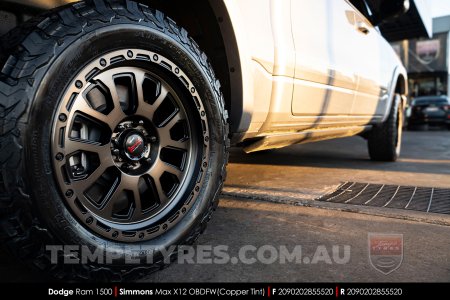 20x9.0 Simmons MAX X12 OBDFW on Dodge Ram