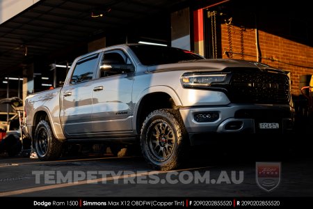 20x9.0 Simmons MAX X12 OBDFW on Dodge Ram