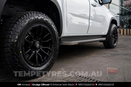 18x9.0 Grudge Offroad F2 Enforcer Satin Black on VW Amarok