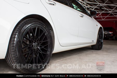 18x8.0 Simmons EU1 Satin Black on Holden Commodore