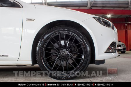 18x8.0 Simmons EU1 Satin Black on Holden Commodore