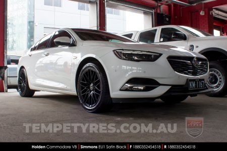 18x8.0 Simmons EU1 Satin Black on Holden Commodore
