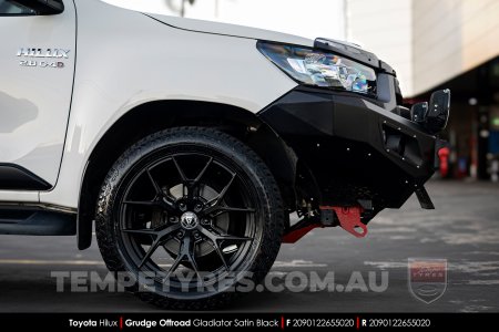 20x9.0 Grudge Offroad ZX2559 Gladiator Satin Black on Toyota Hilux