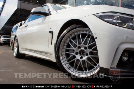 19x8.5 19x9.5 Simmons OM-1 Silver on BMW 4 Series