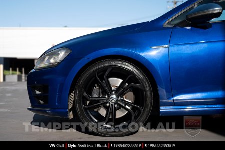 19x8.5 5665 Matt Black on VW Golf