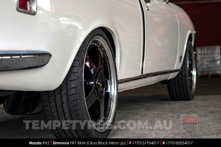 17x7.0 17x8.5 Simmons FR-1 Gloss Black on Mazda RX2