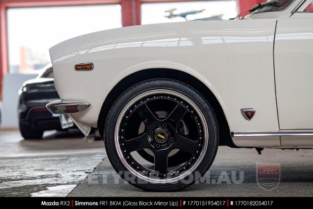 17x7.0 17x8.5 Simmons FR-1 Gloss Black on Mazda RX2