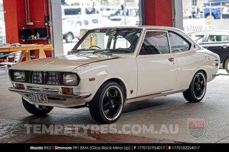 17x7.0 17x8.5 Simmons FR-1 Gloss Black on Mazda RX2