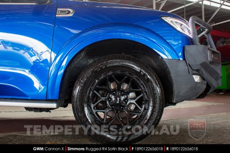 18x9.0 Simmons Rugged R4 Satin Black on Great Wall Cannon