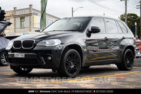 20x8.5 20x10 Simmons OMC Satin Black on BMW X5