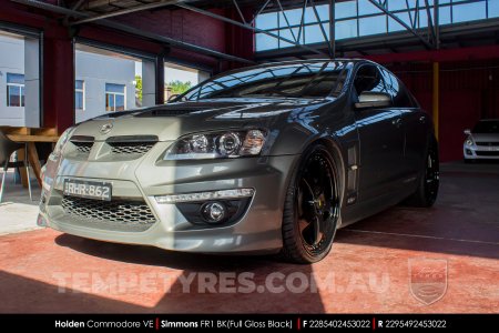 22x8.5 22x9.5 Simmons FR-1 Full Gloss Black on Holden Commodore VE