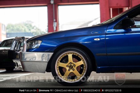 18x8.5 18x9.5 Simmons FR-1 Gold on Ford Falcon