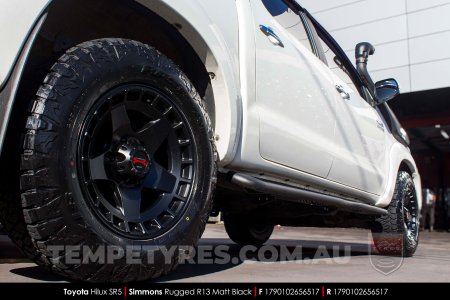 17x9.0 Simmons RUGGED R13 Matt Black on Toyota Hilux SR5