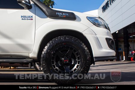 17x9.0 Simmons RUGGED R13 Matt Black on Toyota Hilux SR5