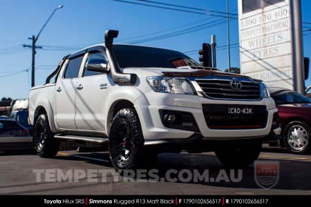 17x9.0 Simmons RUGGED R13 Matt Black on Toyota Hilux SR5