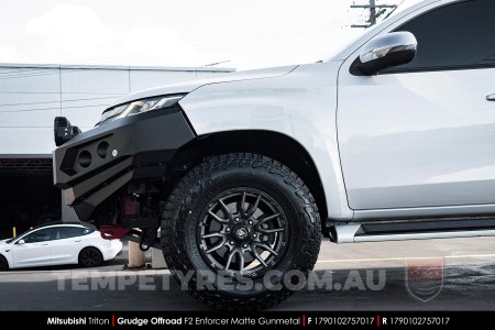 17x9.0 Grudge Offroad F2 Enforcer Matte Gunmetal on Mitsubishi Triton