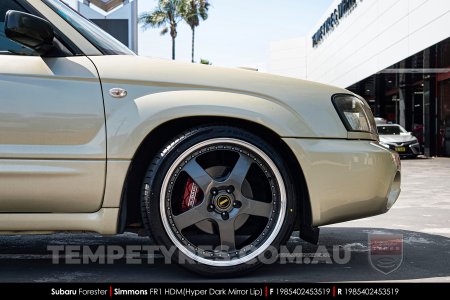 19x8.5 19x9.5 Simmons FR-1 Hyper Dark on Subaru Forester