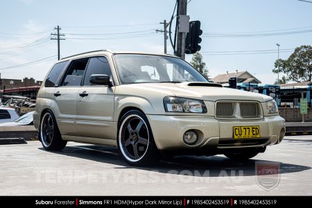 19x8.5 19x9.5 Simmons FR-1 Hyper Dark on Subaru Forester