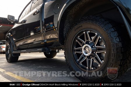 20x9.0 Grudge Offroad DEMON Milling Windows on Ram 1500