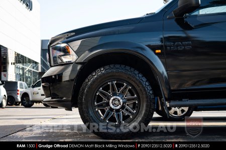 20x9.0 Grudge Offroad DEMON Milling Windows on Ram 1500
