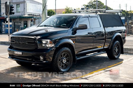 20x9.0 Grudge Offroad DEMON Milling Windows on Ram 1500