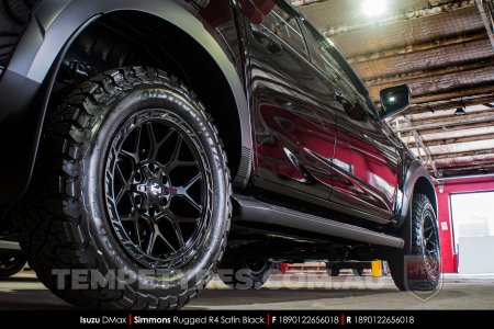 18x9.0 Simmons Rugged R4 Satin Black on Isuzu D-Max