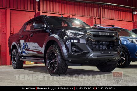 18x9.0 Simmons Rugged R4 Satin Black on Isuzu D-Max