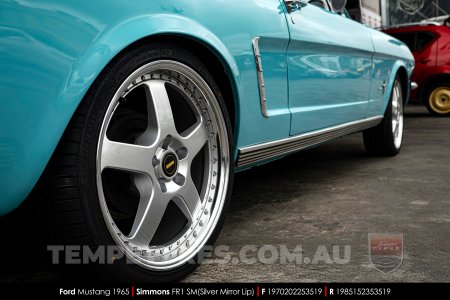 19x7.0 19x8.5 Simmons FR-1 Silver on Ford Mustang