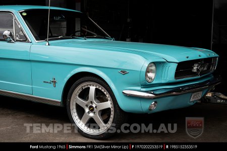 19x7.0 19x8.5 Simmons FR-1 Silver on Ford Mustang