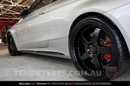 20x8.5 20x9.5 Simmons FR-1 Satin Black on Mercedes C-Class