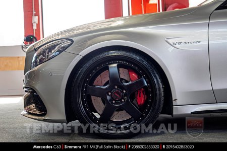 20x8.5 20x9.5 Simmons FR-1 Satin Black on Mercedes C-Class
