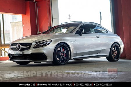 20x8.5 20x9.5 Simmons FR-1 Satin Black on Mercedes C-Class