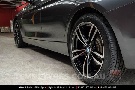 18x8.0 5468 Black Polished on BMW 3 Series