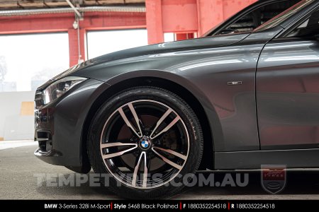 18x8.0 5468 Black Polished on BMW 3 Series