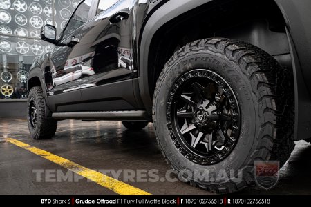 18x9.0 Grudge Offroad F1 Fury Matte Black on BYD Shark 6