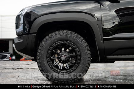 18x9.0 Grudge Offroad F1 Fury Matte Black on BYD Shark 6