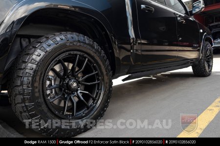 20x9.0 Grudge Offroad F2 Enforcer Satin Black on Dodge Ram