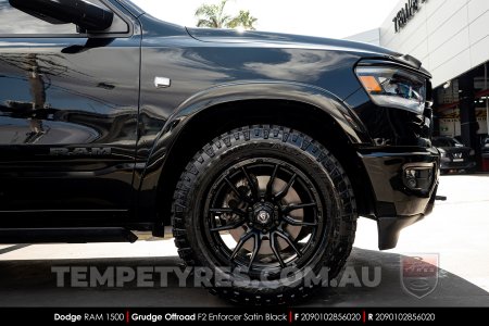 20x9.0 Grudge Offroad F2 Enforcer Satin Black on Dodge Ram