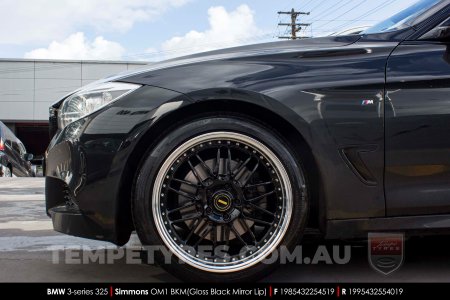 19x8.5 19x9.5 Simmons OM-1 Gloss Black on BMW 3 Series